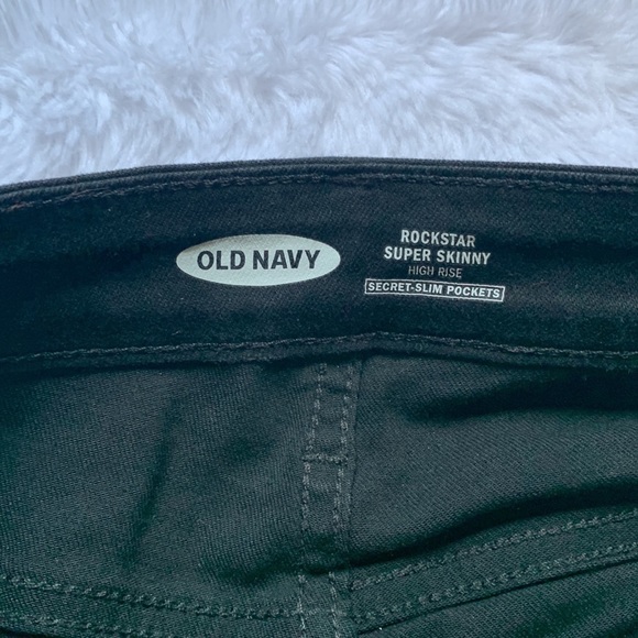𝅺OLD Navy black High-Waisted Distressed Rockstar Super Skinny Jeans NWOT - Picture 8 of 9